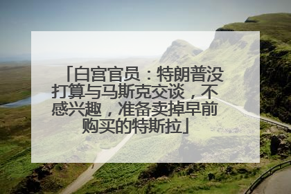 白宫官员：特朗普没打算与马斯克交谈，不感兴趣，准备卖掉早前购买的特斯拉